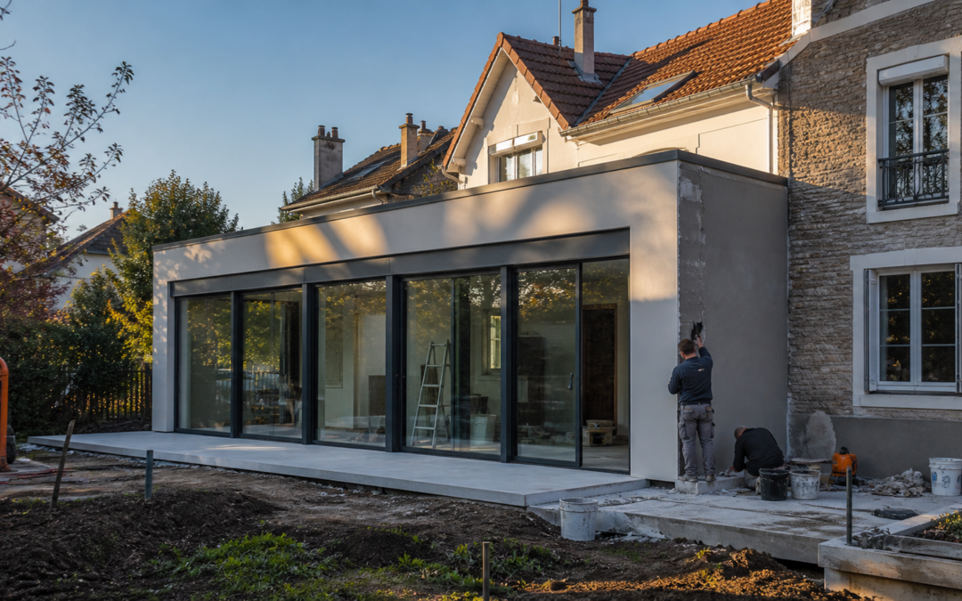 Extension contemporaine d’une maison familiale en Île-de-France