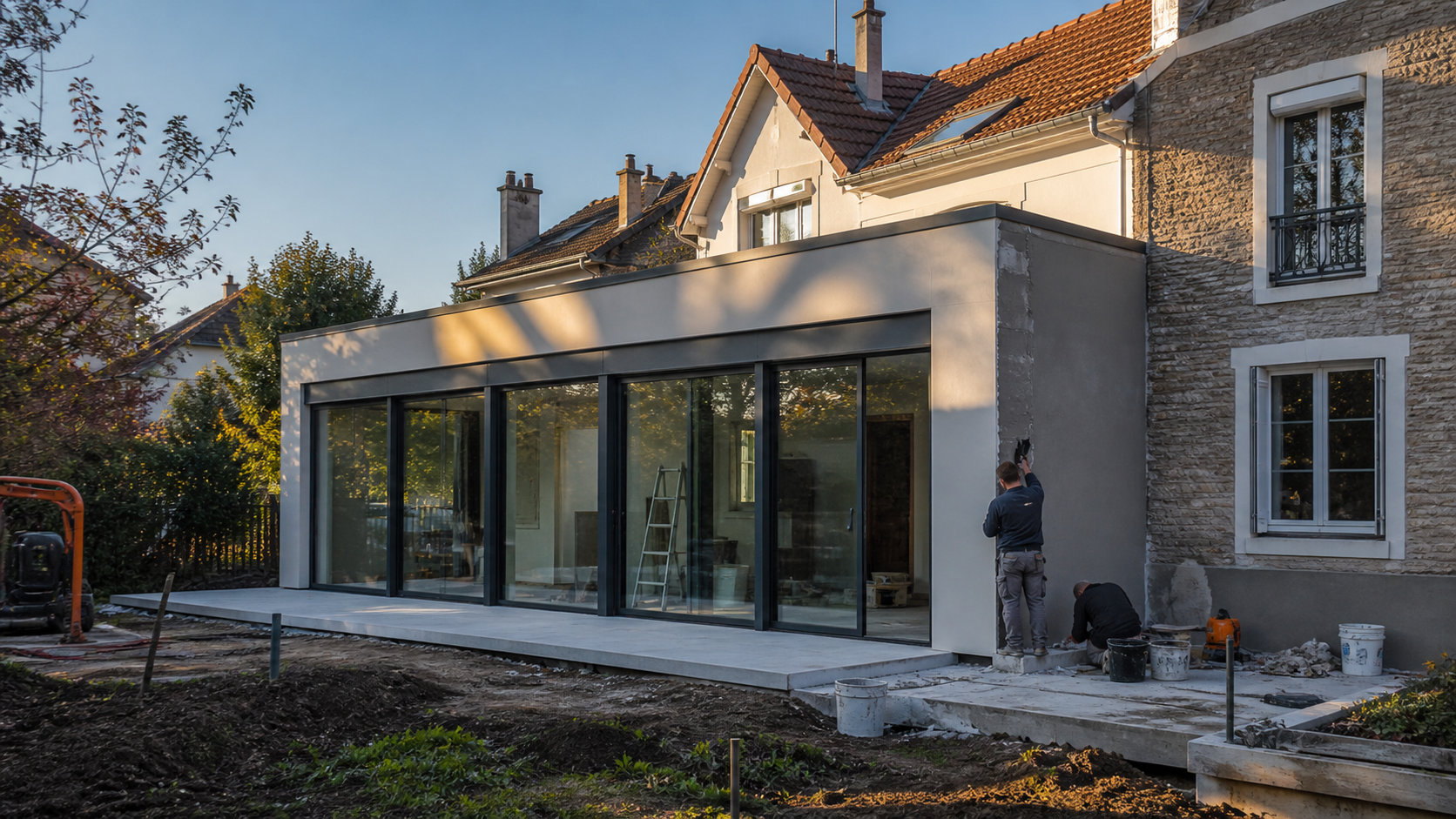 Extension contemporaine d’une maison familiale en Île-de-France