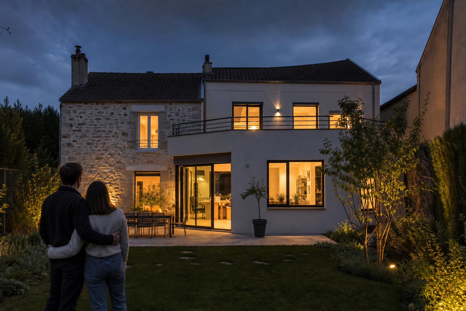 Maison achevée après rénovation et extension