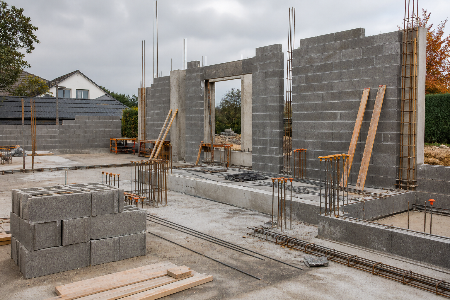Chantier de maçonnerie et gros œuvre