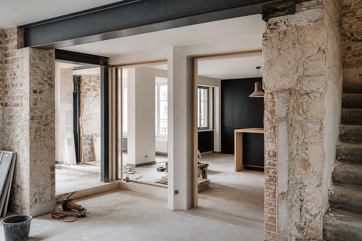 Rénovation complète dans un bâtiment ancien